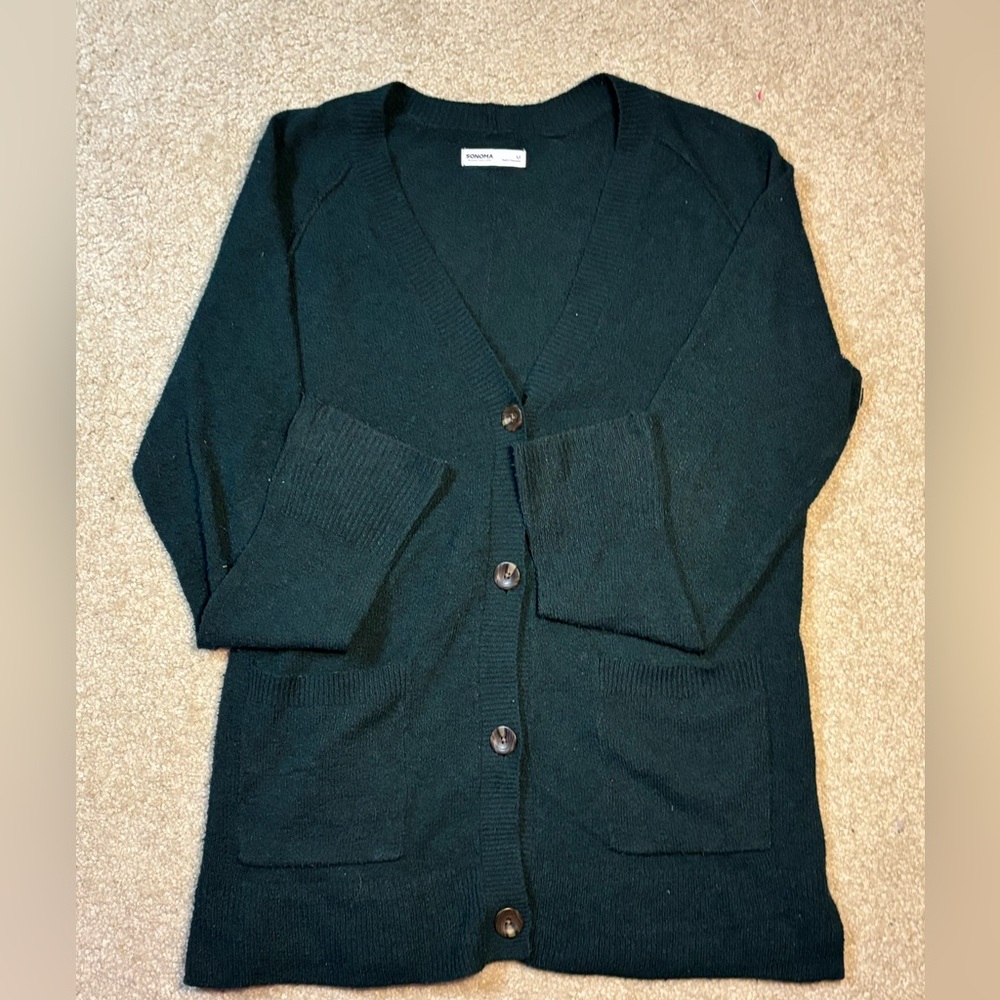 Sonoma Forest Green Cardigan Sweater